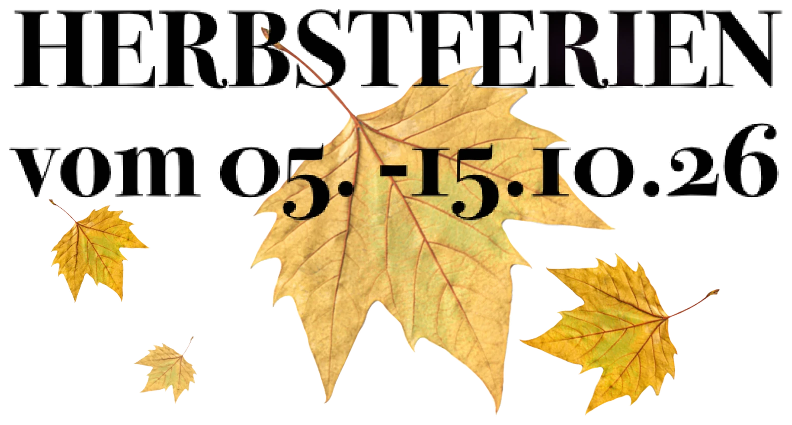 Herbstferien vom 05. bis 15.10.26